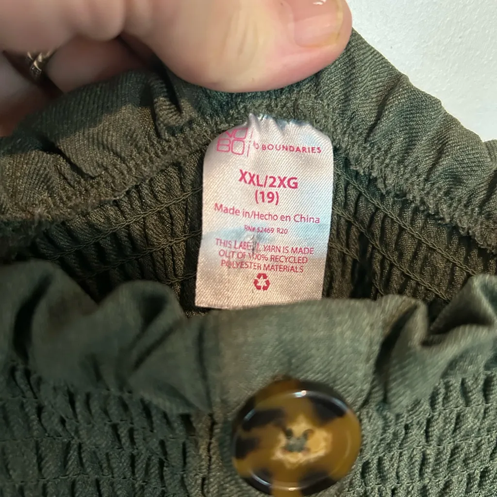 No Boundaries Olive Green Button-Front Jumpsuit - Image 5