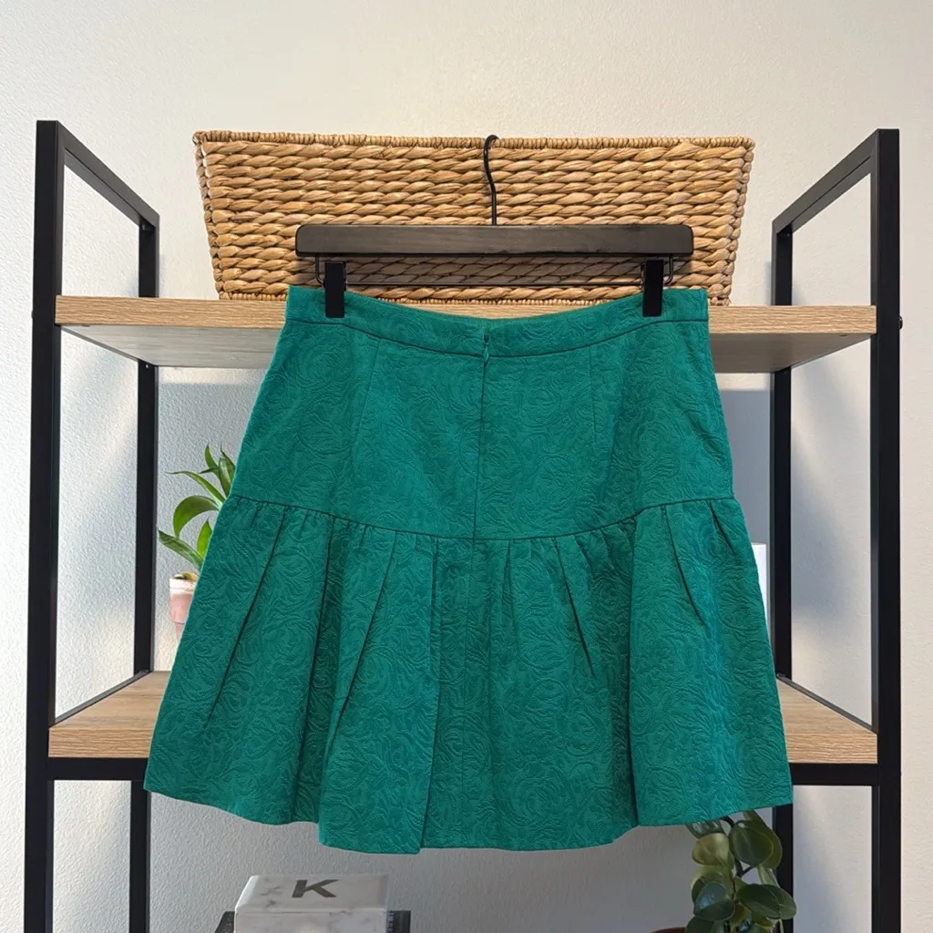 J. Crew Black Matalasse Textured Jacquard Ruffle Drop Waist Peplum Skirt, 4 - Image 3