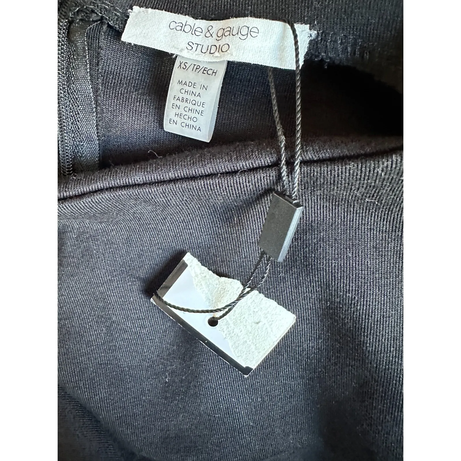 Cable & Gauge Studio XS Black Mock Neck Minimalist Top Quiet Luxury Chic Work - Image 5