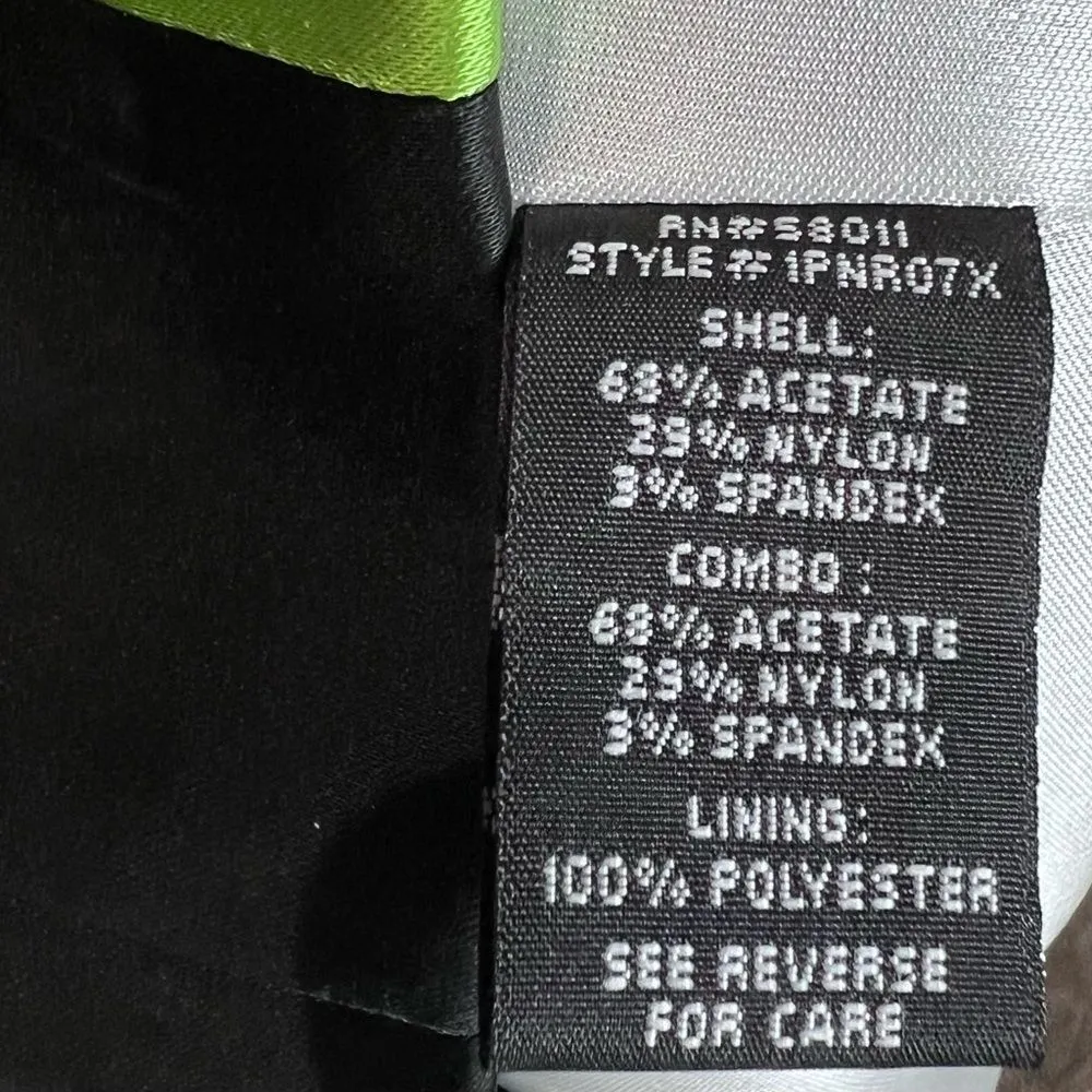 Jax black white and green color block strapless satin dress size 6 - Image 8