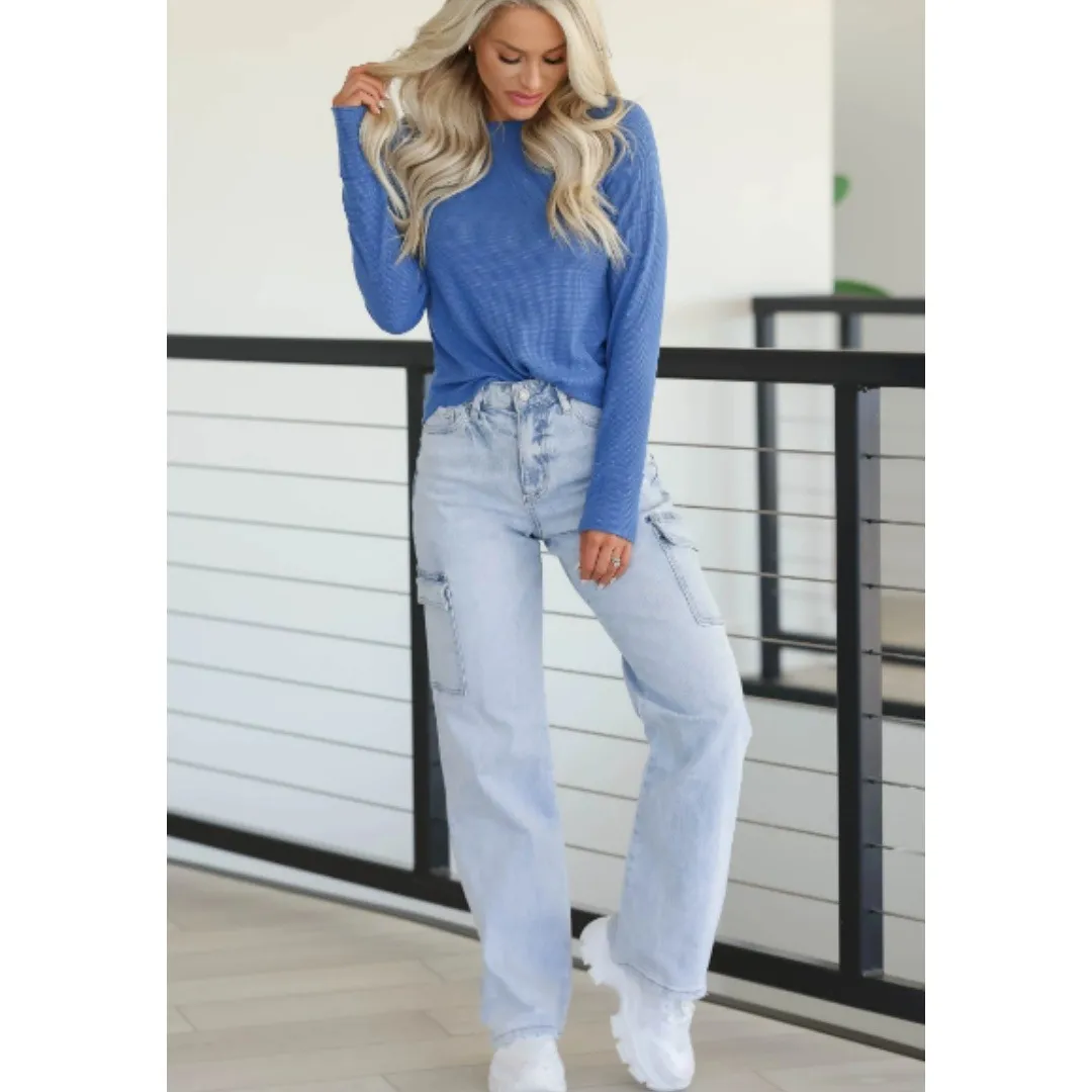 VERVET 90s Vintage Straight Leg Cargo‎ Jeans Light Wash Size 27 Blue - Image 2