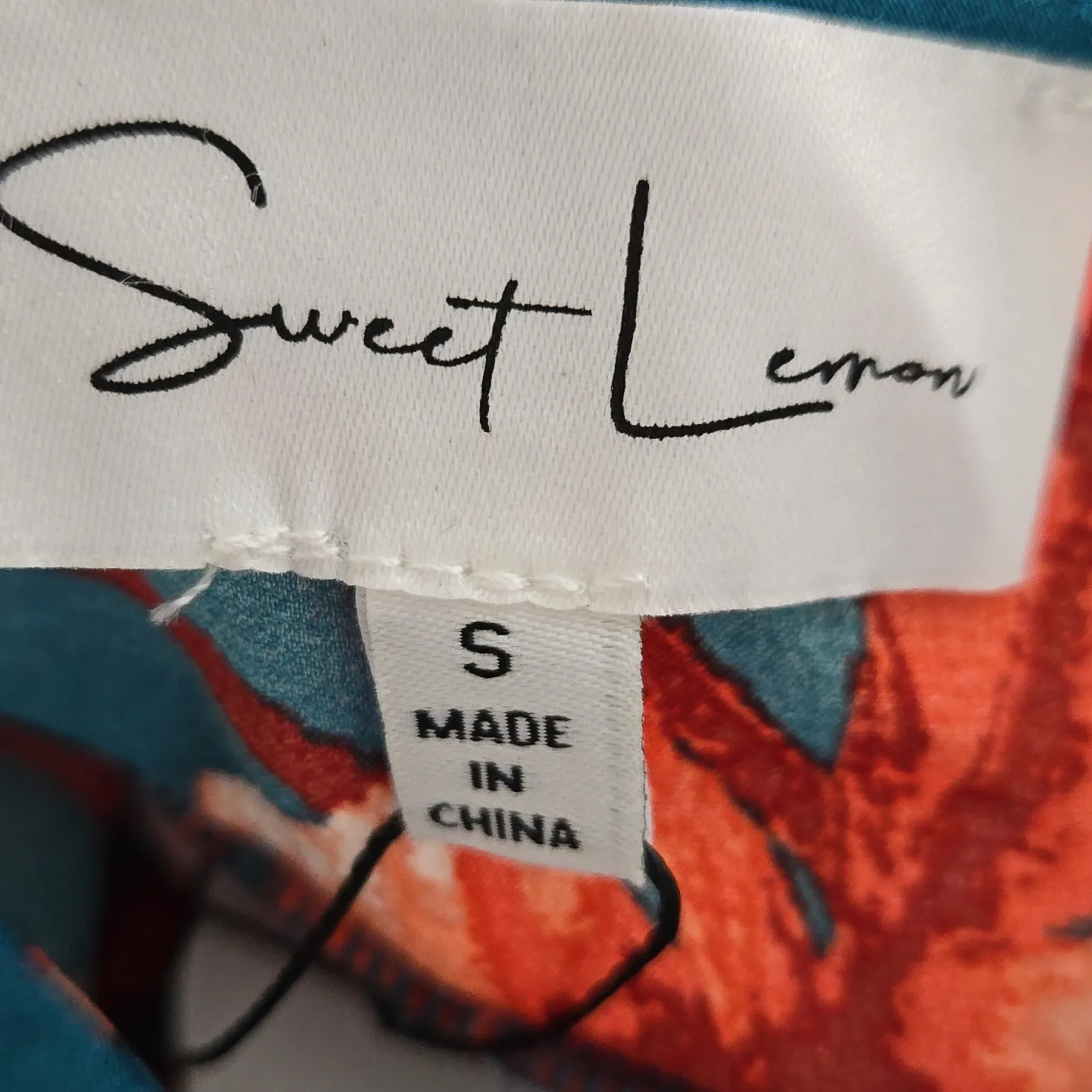 Sweet Lemon TEAL FLORAL SATIN WRAP SHORT DRESS Small Green - Image 12