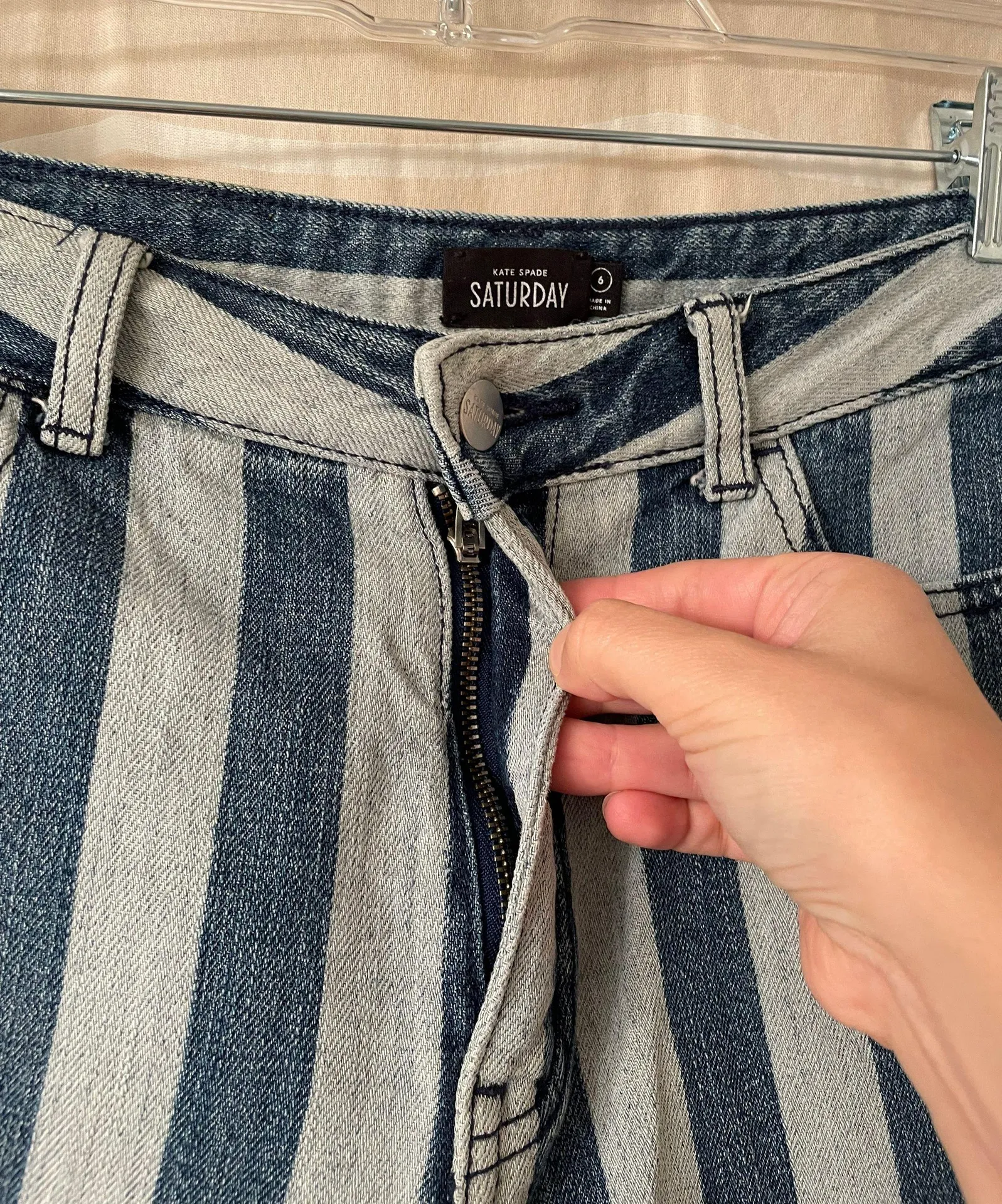 Kate Spade Saturday Striped Denim Shorts - Image 2