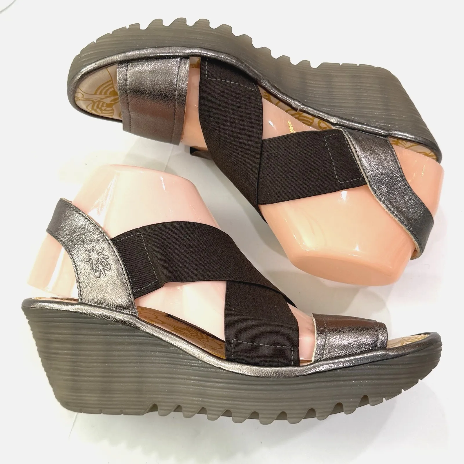 Fly London Platform Wedge Chunky Sandal Women US 8 8.5 EU 39 Yaji Idra Leather - Image 1