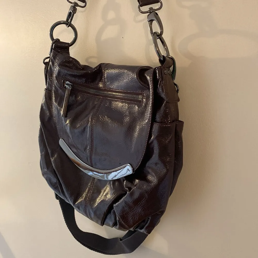 HOBO international Brown Patent Leather convertible crossbody purse - Image 3