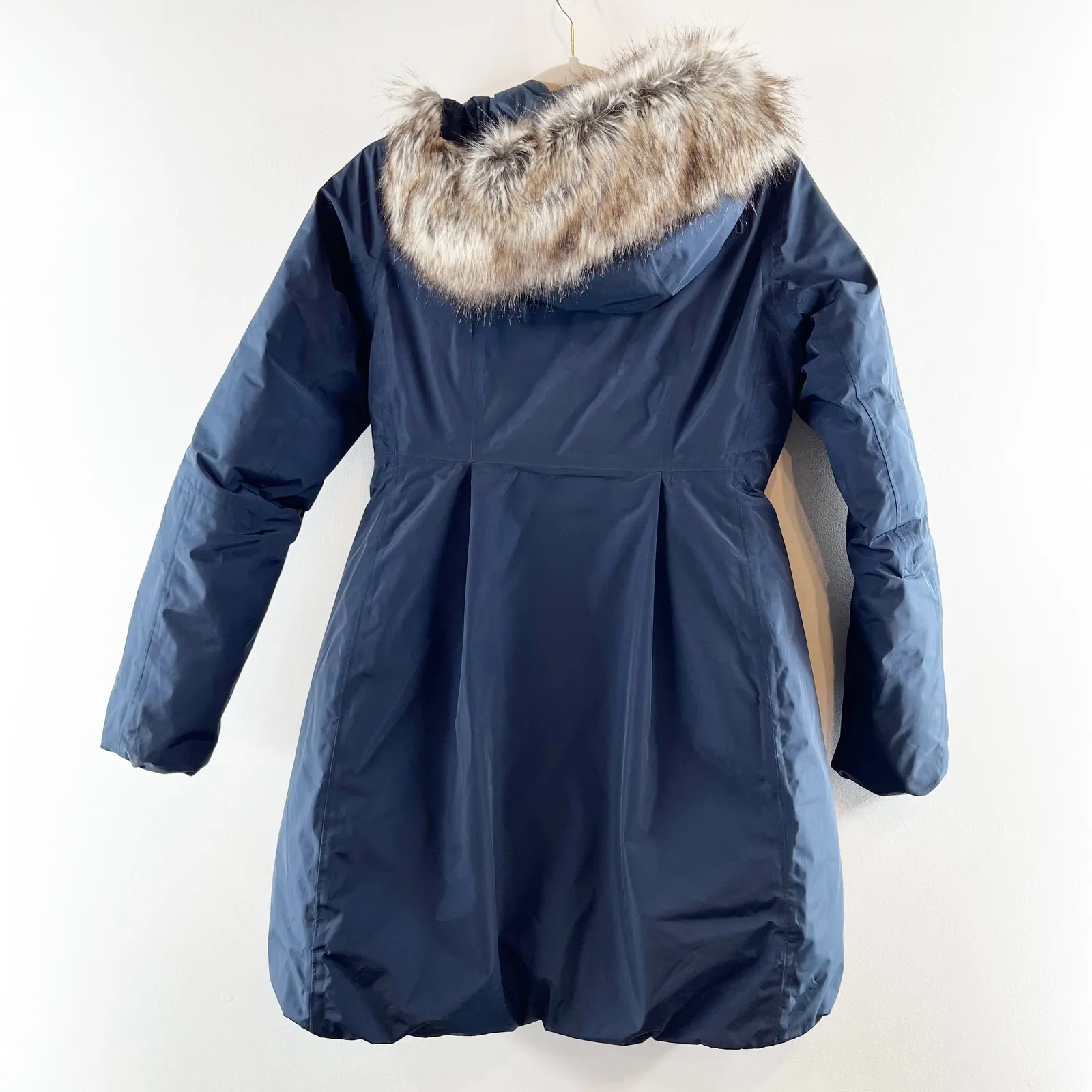 The North Face Transarctic Mama Faux Fur Lined Hood Parka Coat Navy Blue Small - Image 3