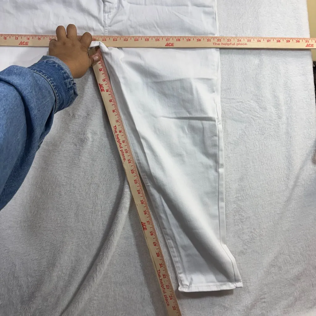 Falls Creek 18 Cropped Pants White Stretch Skinny Casual Everyday Classic Cozy - Image 7