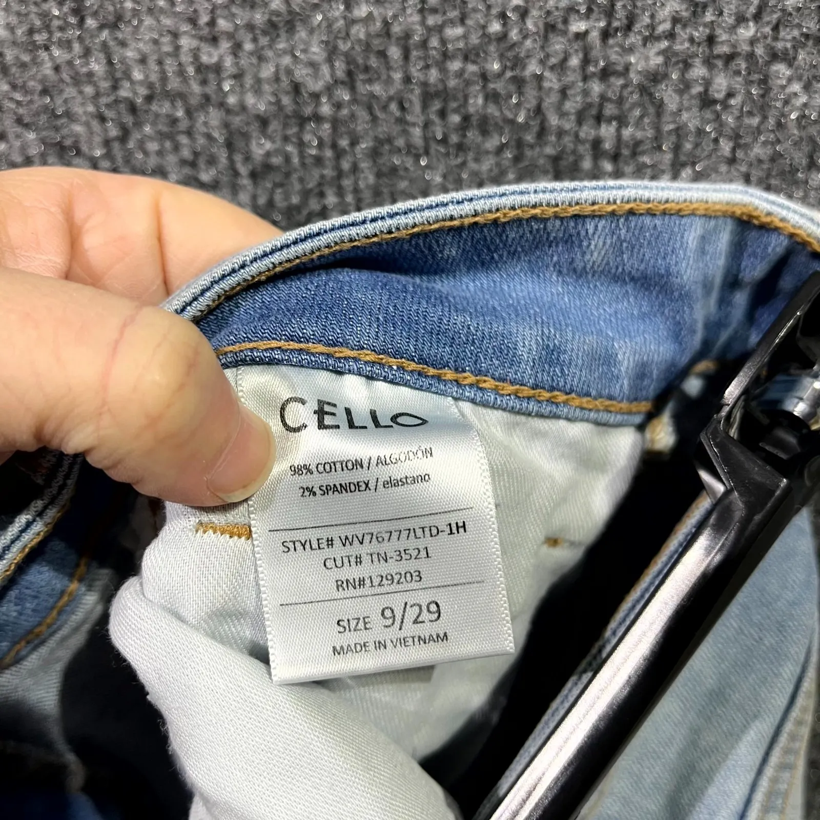 Cello Skinny Jeans Womens 9/29 Blue Denim Cotton Stretch Distressed Frayed Hem - Image 8