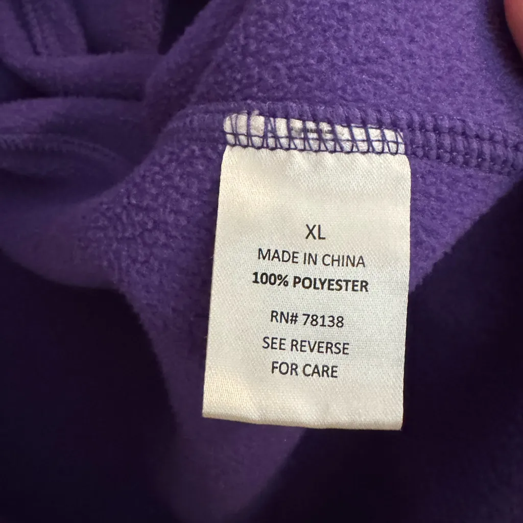 The Vermont Country Store Fleece Full Zip Vest Pockets Purple Size XL - Image 8