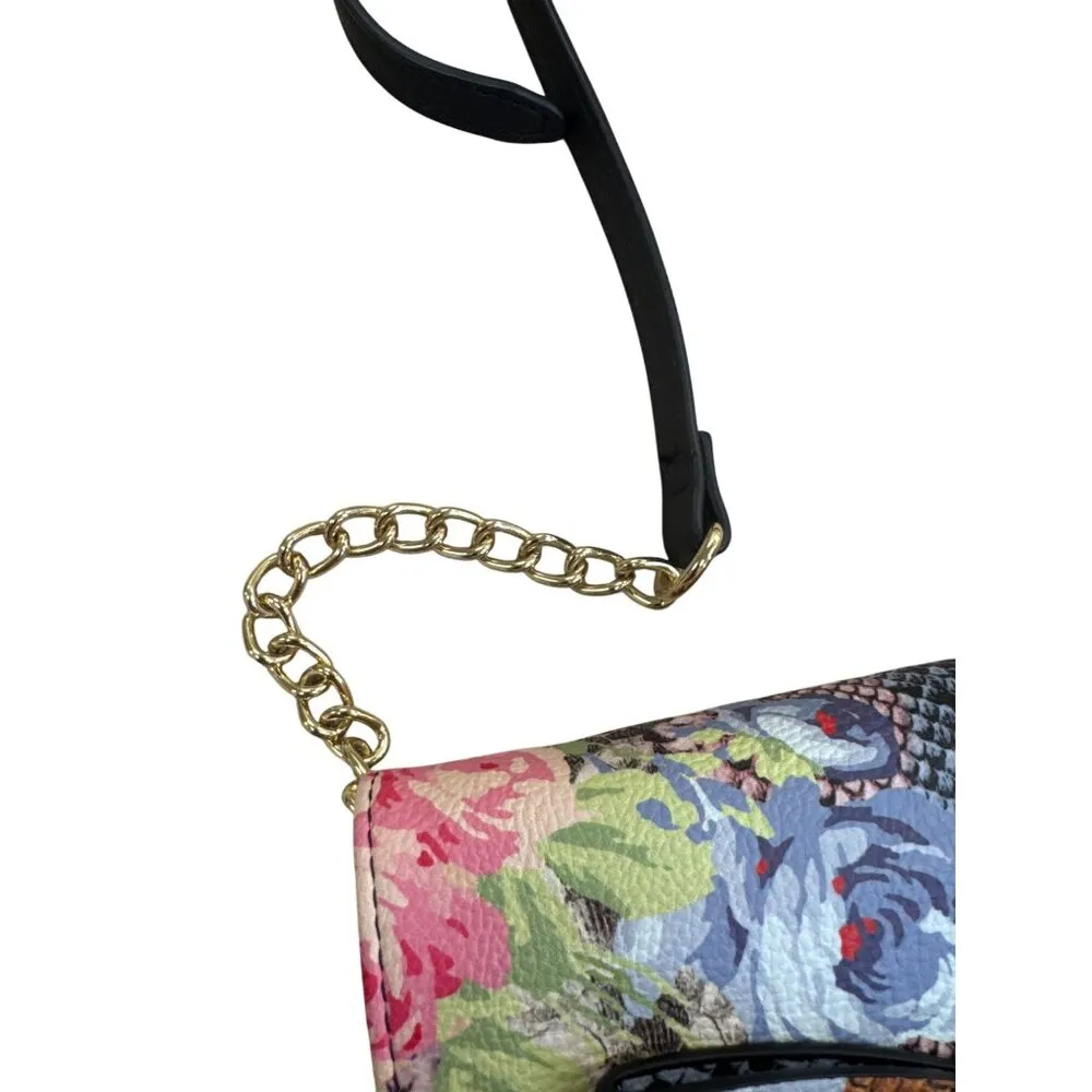 Betsey Johnson Floral Snakeskin Crossbody Clutch Purse SKU 7809 - Image 4