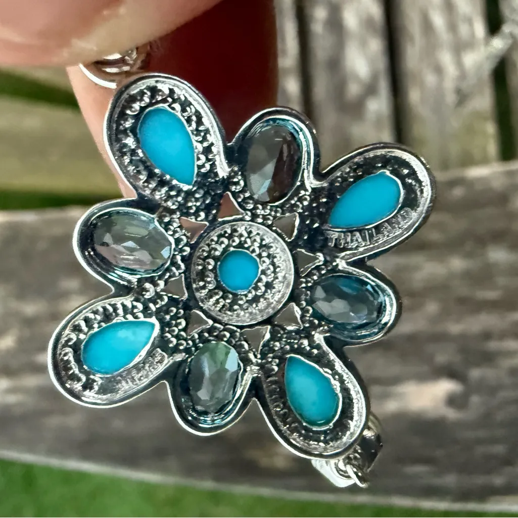 SOUTHWESTERN NAVAJO STERLING‎ TURQUOISE MUTLI - Image 8