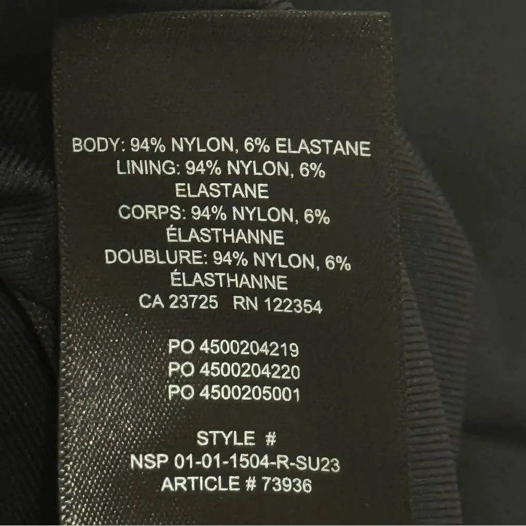 Aritzia Babaton Contour Long Sleeve Bodysuit Square Neck Black Large Minimal New - Image 11