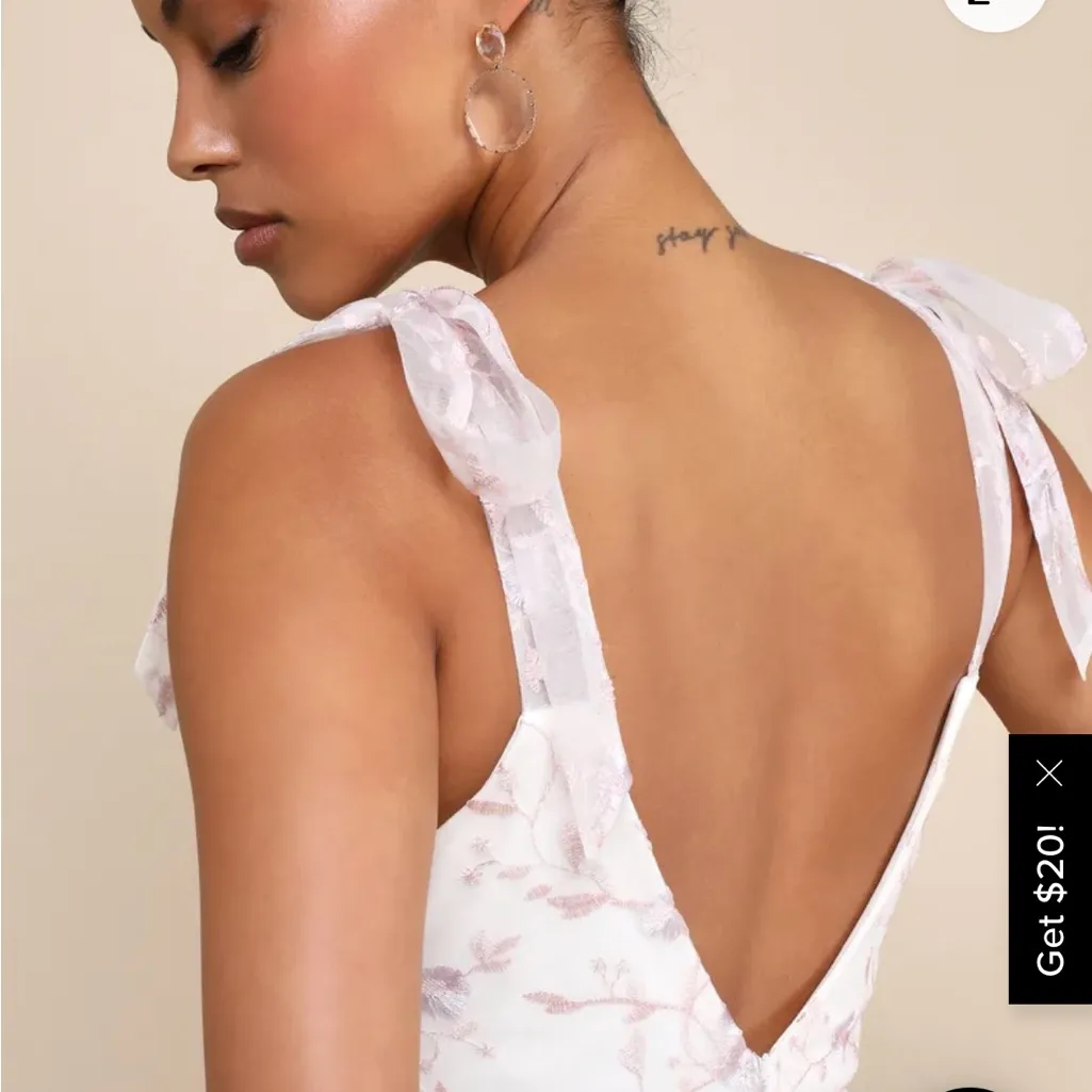 Lulu's White and Pink Floral Maxi Dress - Image 4