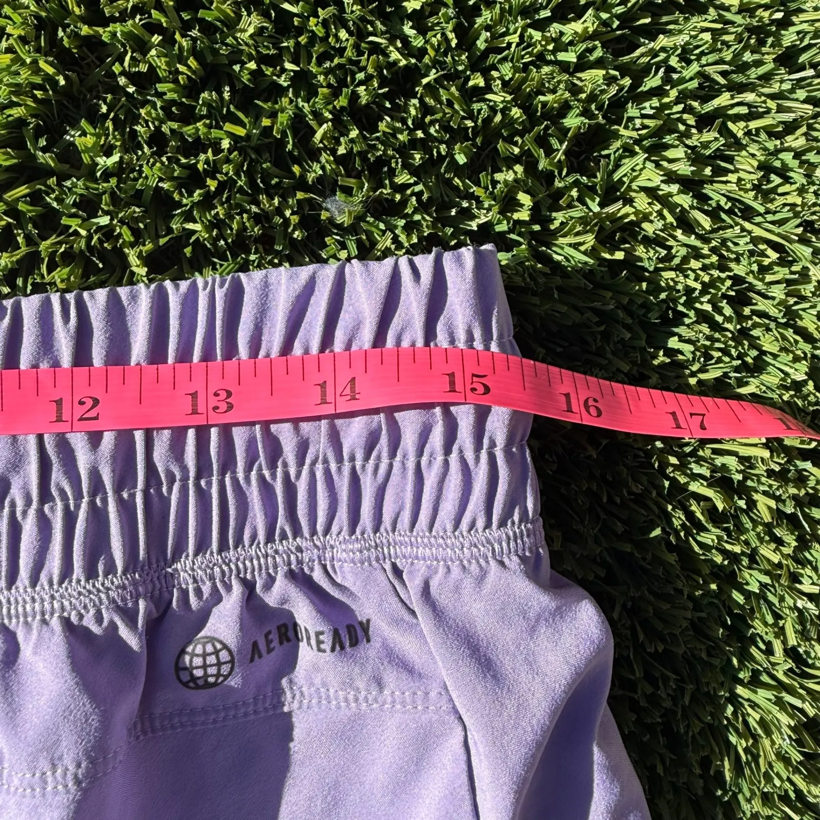 Adidas AEROREADY Running Shorts Womens Lavender Athletic Shorts Size 14 - Image 6