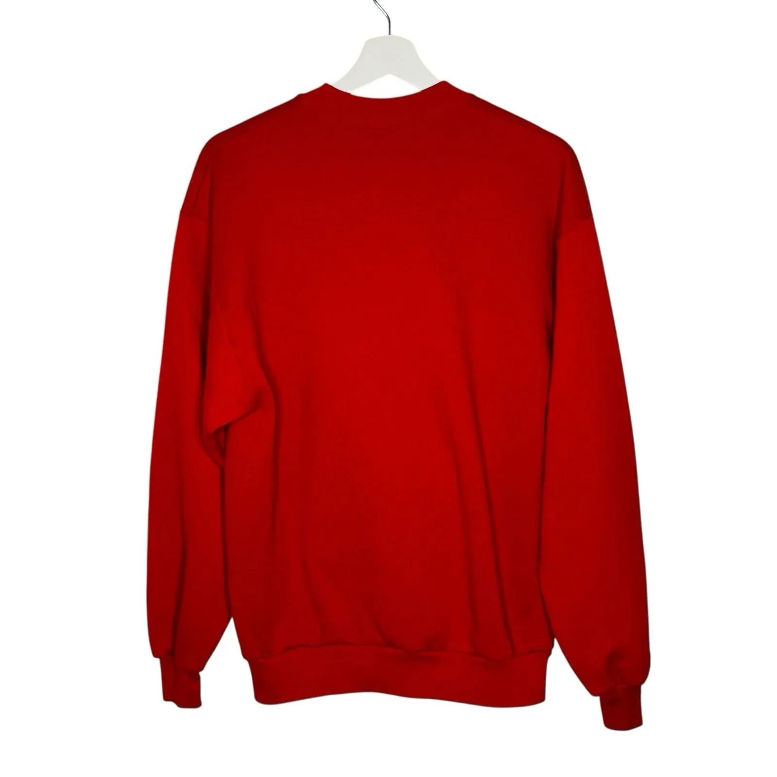 Vintage 90s Y2K Jerzees Christmas Sweatshirt Adult Large Red USA Ugly - Image 3