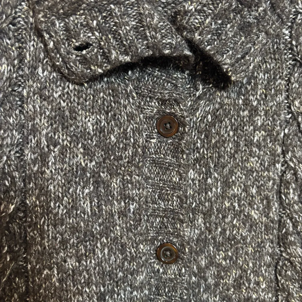 LL Bean Womens‎ Sweater Button Down Wool Blend Grampacore Brown Black Speckled L Size L - Image 2