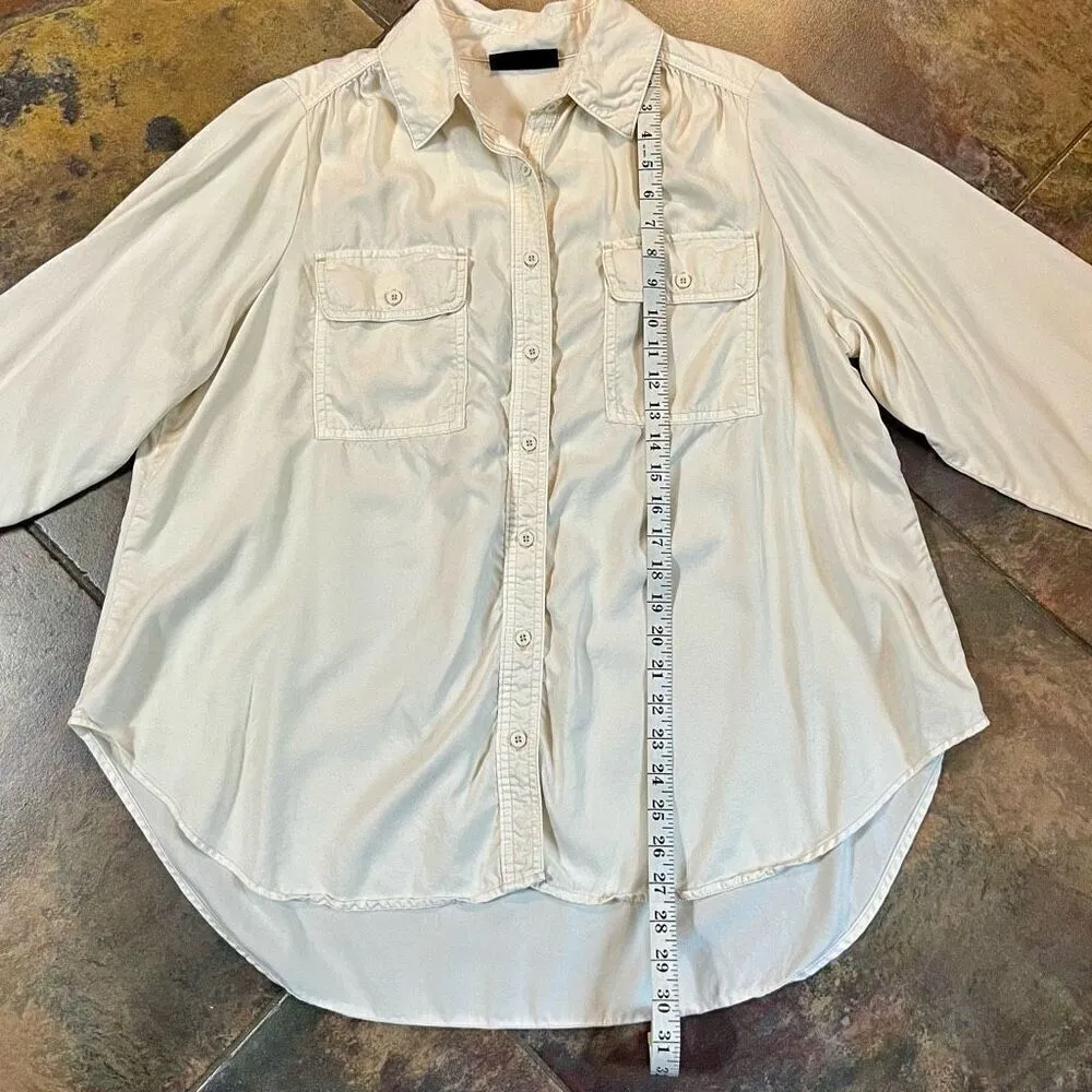 Lane Bryant Off White Button Down Blouse 18 - Image 3