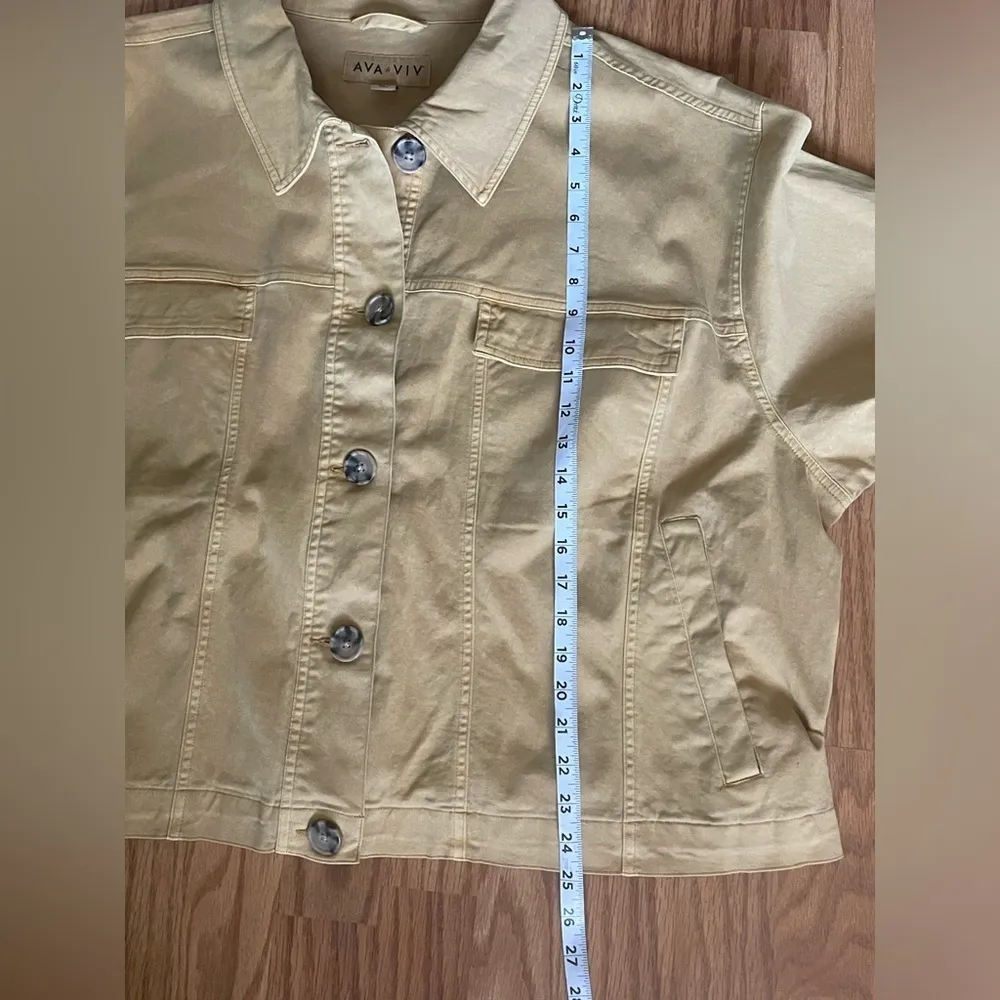 Ava & Viv Khaki Cropped Chore Jacket Sz 3X - Image 11
