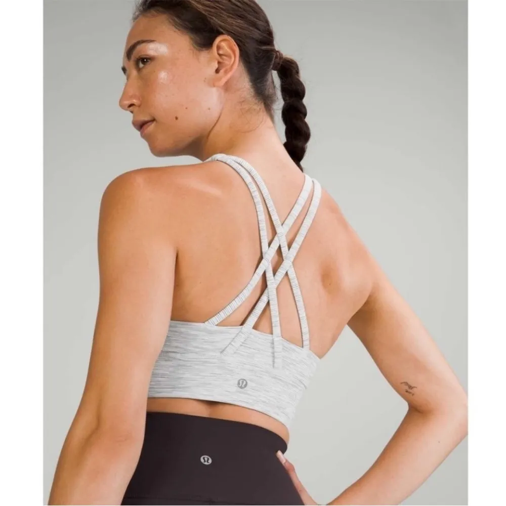 Lululemon Energy Bra High Neck Longline Zip Blue Medium Support Size 4 - Image 14