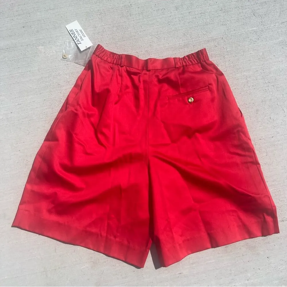 Vintage 80s tanner factory store red slinky pleated high - Image 2