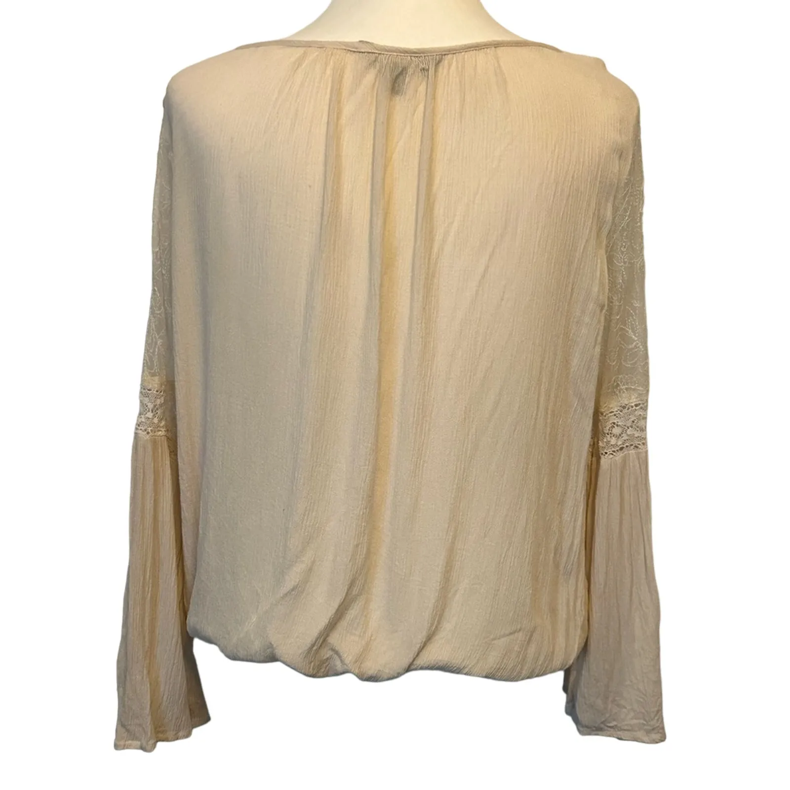American Eagle Outfitters Bell Sleeve Top Off White Size Medium - Image 3