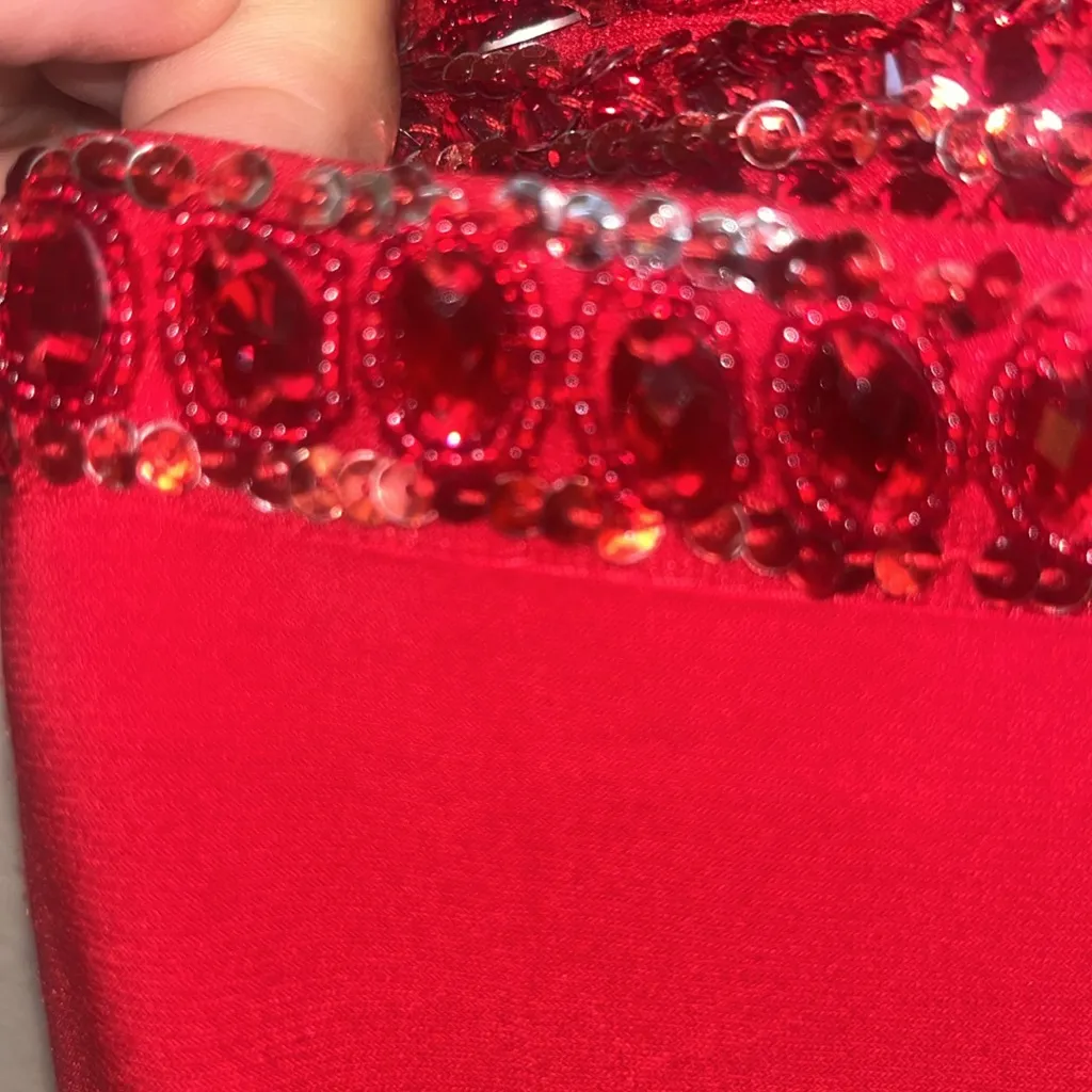 Sherri Hill Prom Dress Two Piece Beaded Red Sequin 6 - Image 6