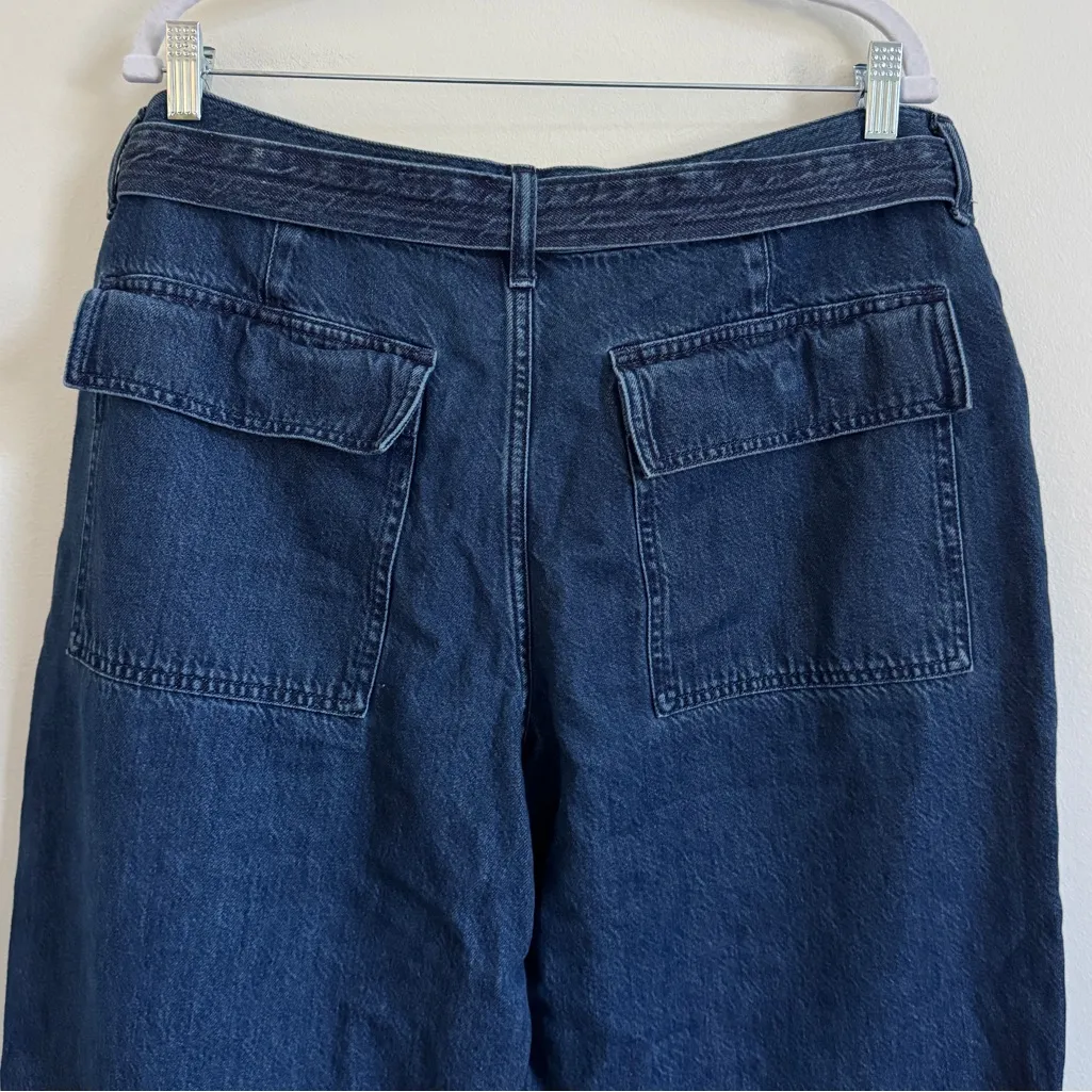 Madewell Belted Wide-Leg Cargo jeans in Marlberry Wash Size 32 - Image 7