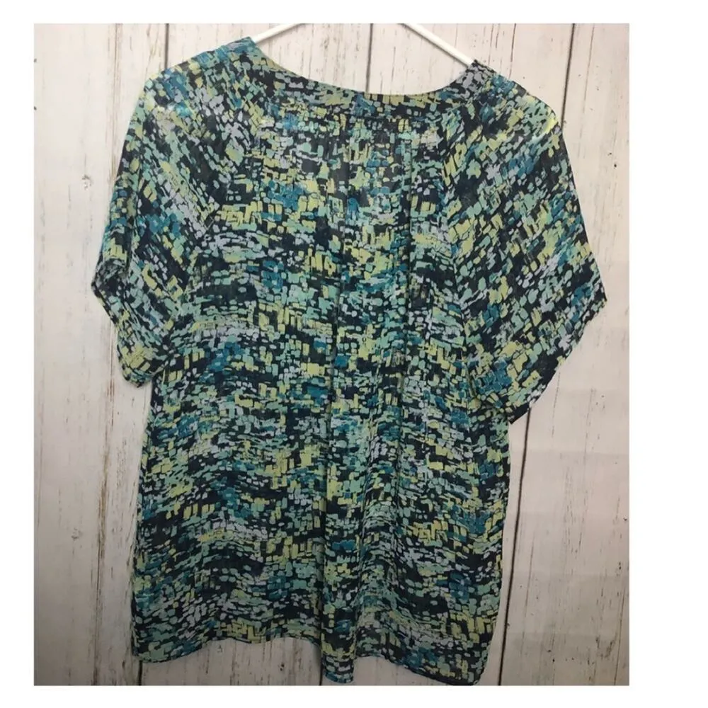 A.N.A Womens Professional Style Short Sleeve  Colorful Blouse Sz MP - Image 11