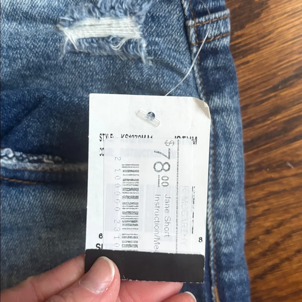 Kut from the Kloth Distressed Blue Jean Shorts - Image 3