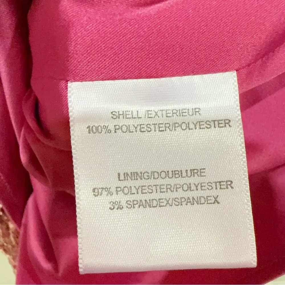 Badgley Mischka Belle Hot Pink Lace Mini Dress in Size 8 Pre-Owned - Image 9