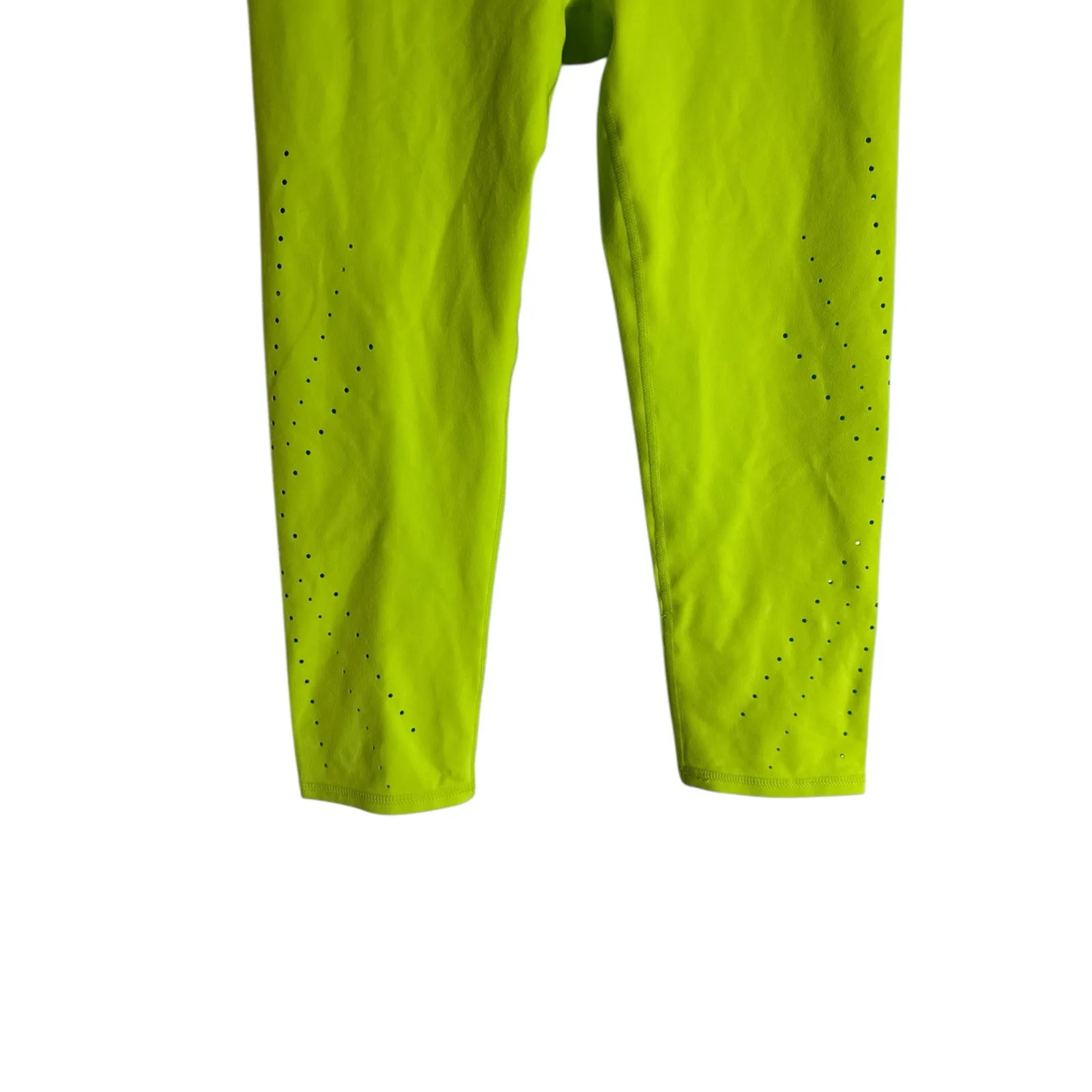 Fabletics Lime Angela Perforated Powerhold High Rise Capri Leggings Small - Image 4