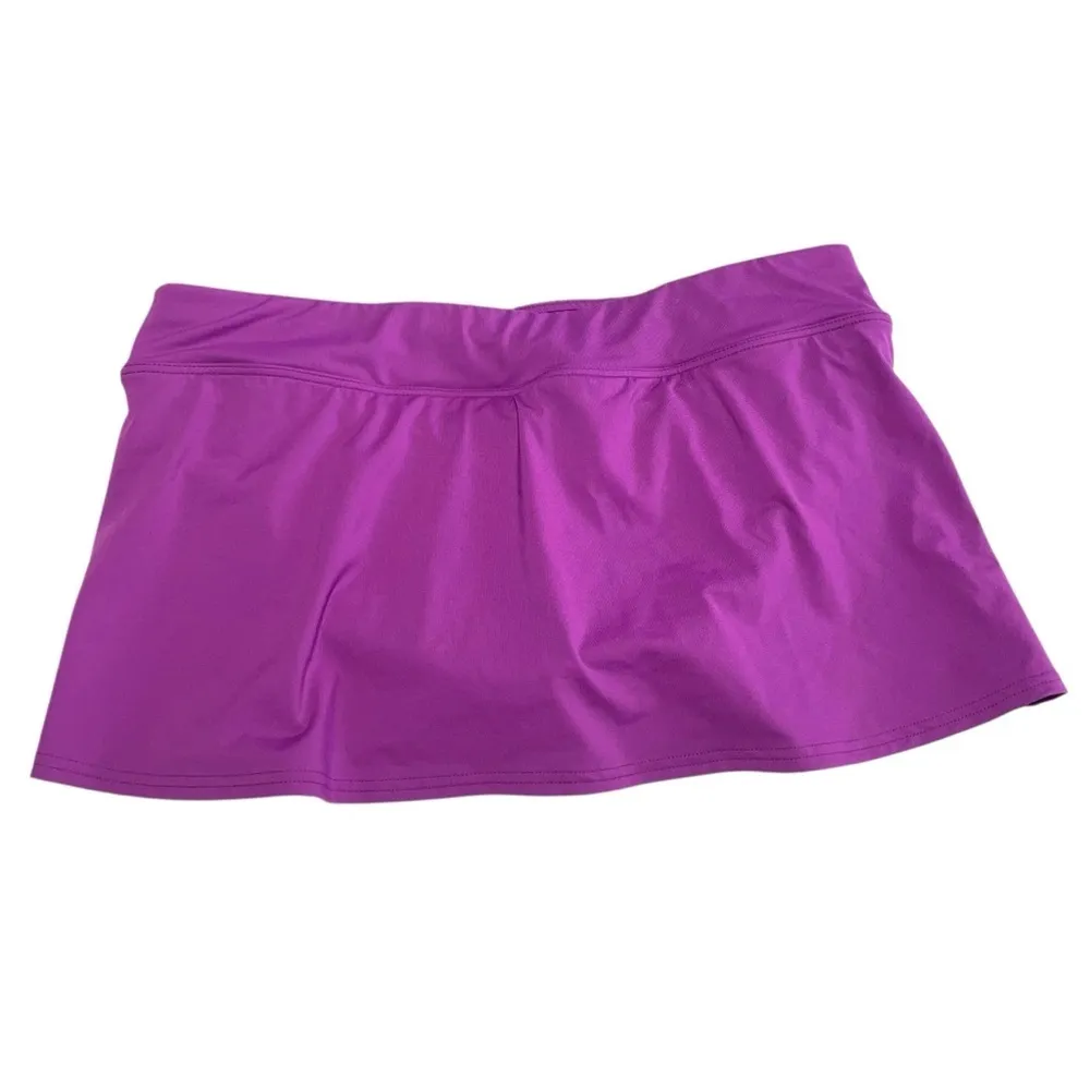 Lands' End size 8 Mini swim skirt w slit tummy control Purple 360767 - Image 3
