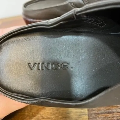 Vince Womens Navina Clogs 8 Chocolate Brown Leather Wood Heel Mule Designer - Image 6