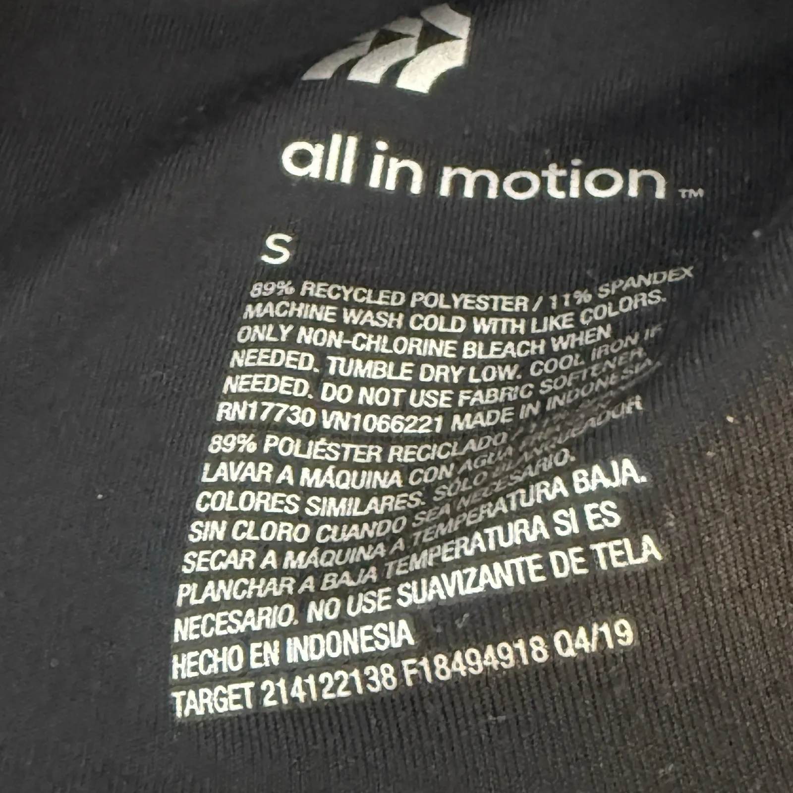 ALL IN MOTION Women's Jacket S Black High Neck‎ Stretch Full Zip Athletic Sports - Image 4