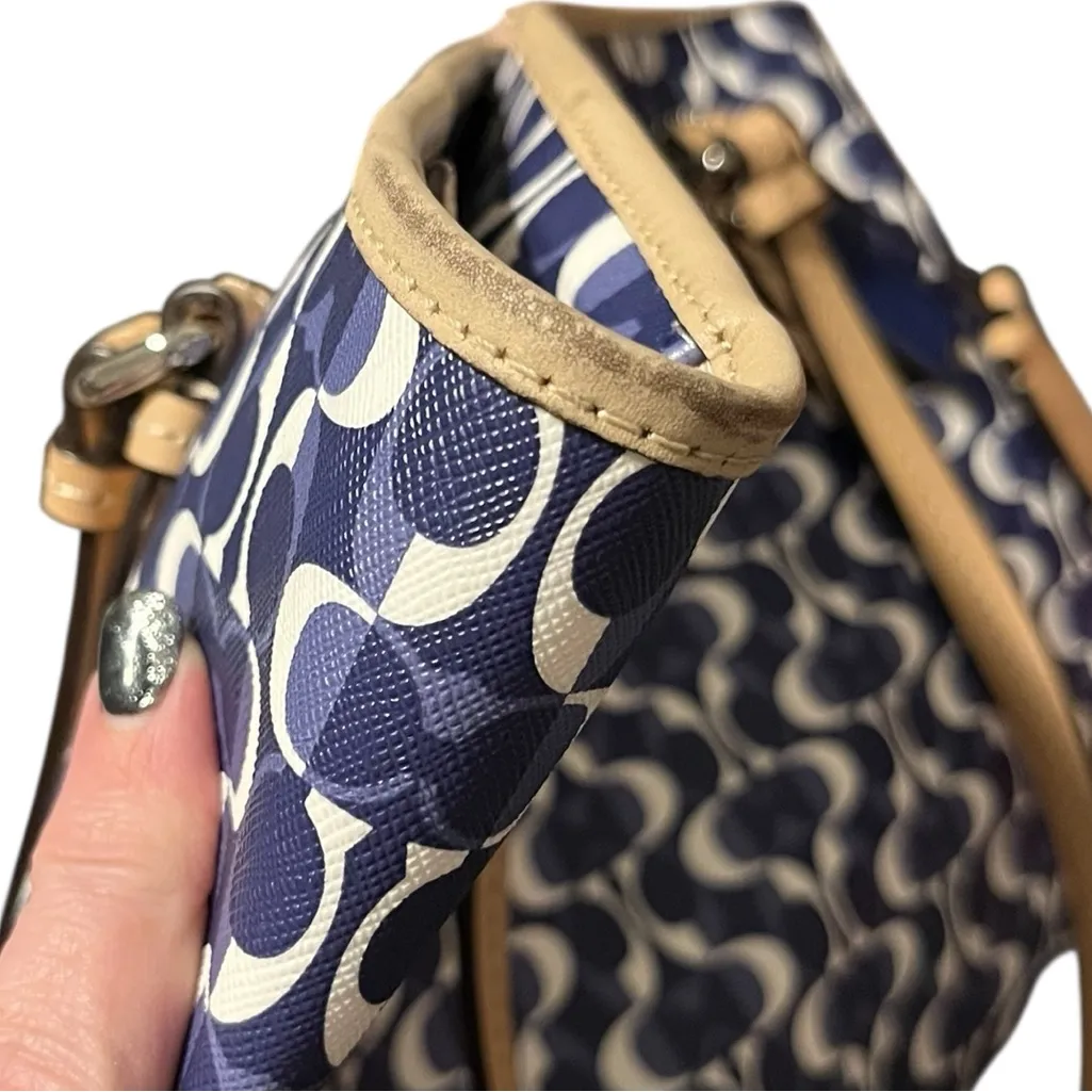 Coach Peyton Dream C Zip Top Tote silver, navy & tan - Image 13