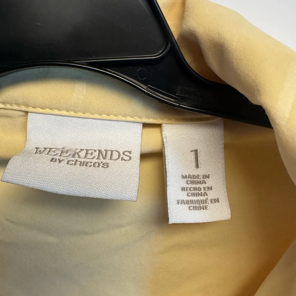 Weekend by Chico Yellow‎ Sleeveless Zip-Up Vest - Image 3