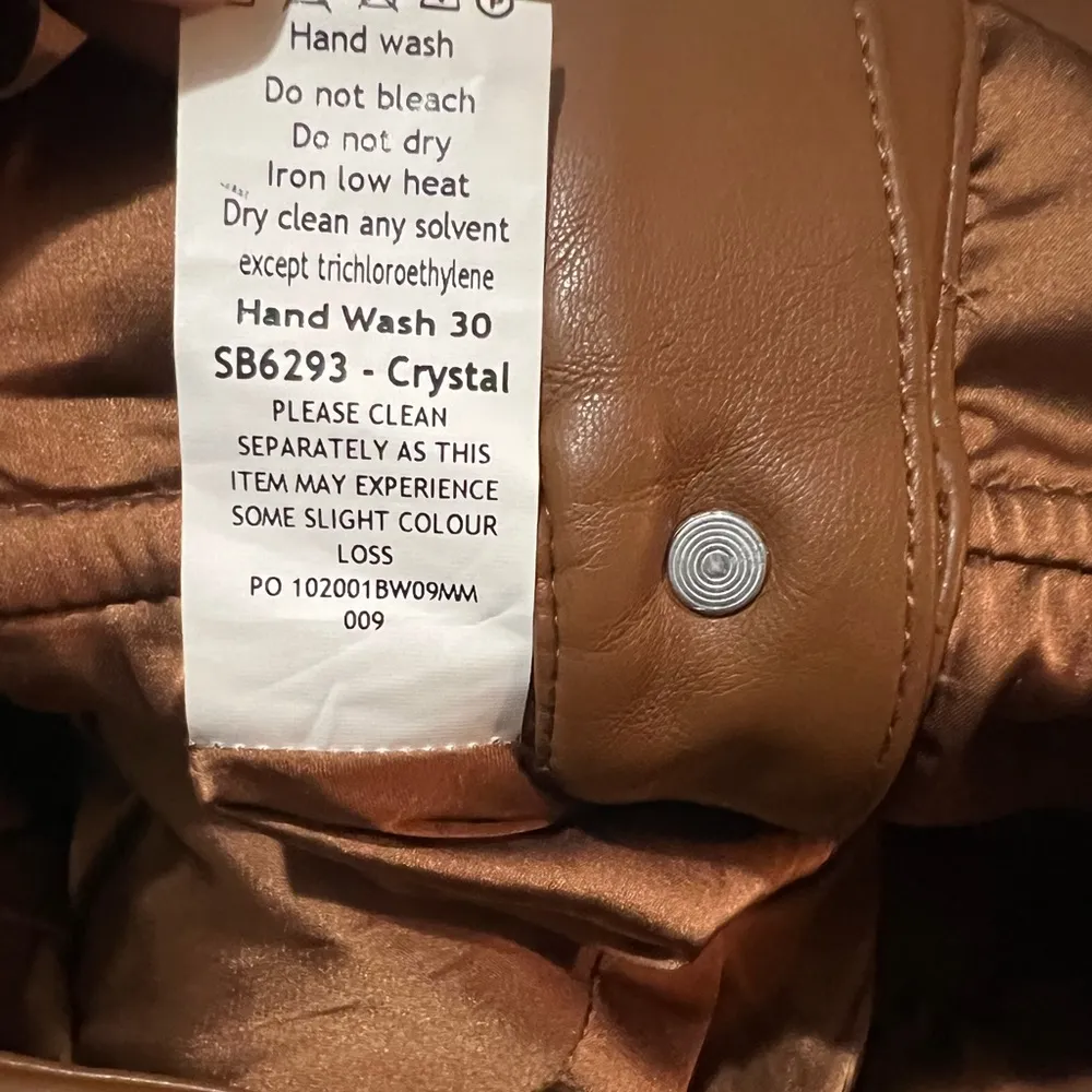 HOUSE OF CB ‘Crystal’ Tan Brown Vegan Leather Backless Blazer Midi Dress - Image 8