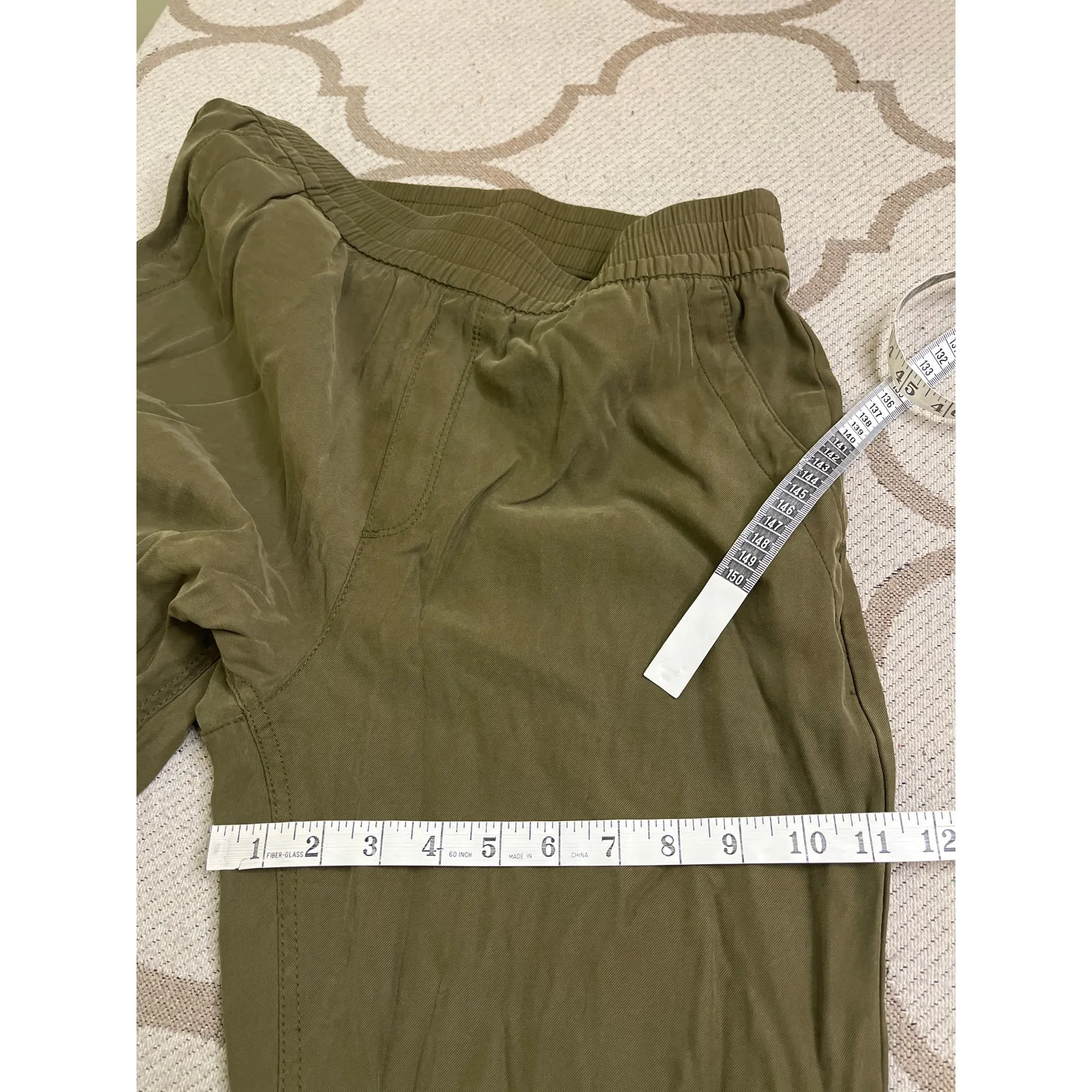 Old navy High-Waisted Twill Jogger Pants
 pull on, arboretum, size medium - Image 9