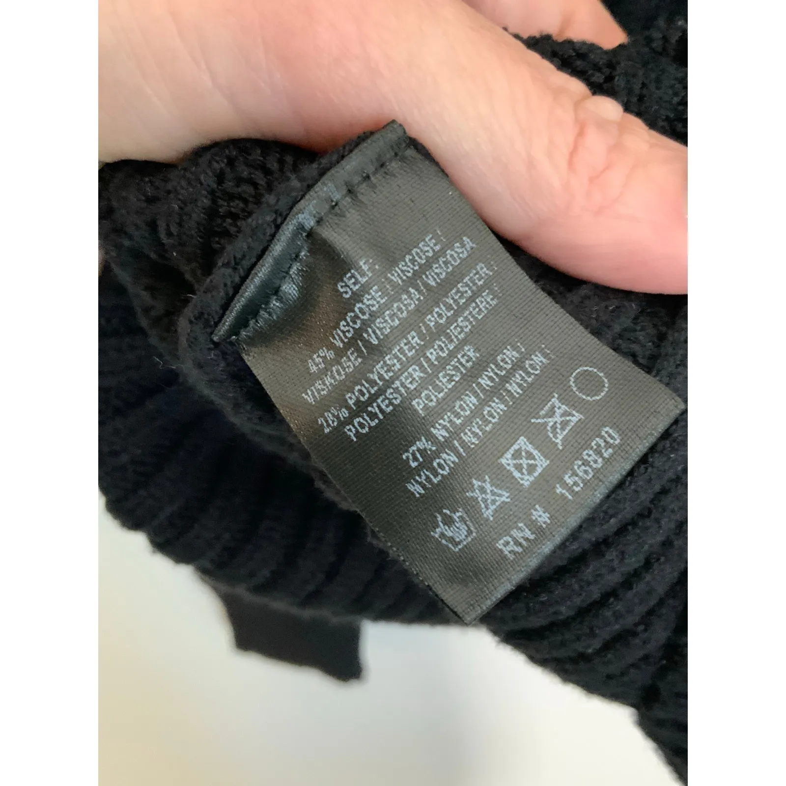 Allison New York Black Ribbed‎ Sweater size large - Image 4