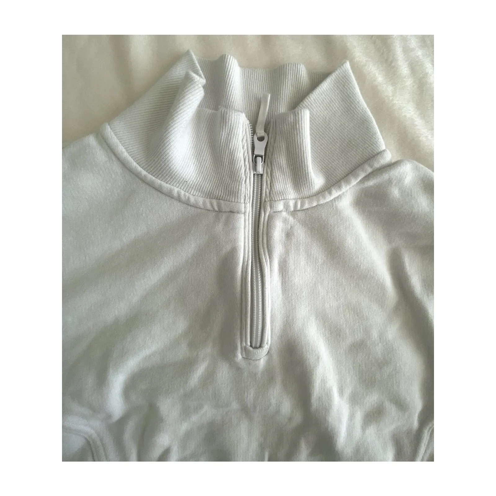 Offline by Aerie Throw-Back Corset Cropped 1/4 Zip White Size Medium - Image 4