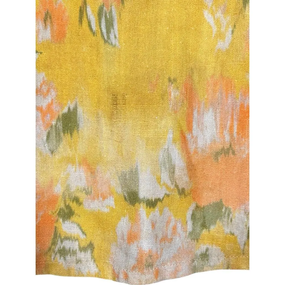 Stark X 100% Linen Yellow Floral Ruffle Sleeve Dress – Size Small - Image 4