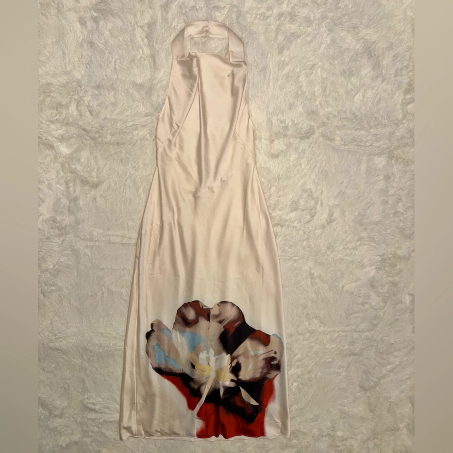 New Significant Other Anastasia Placed Floral Satin Halter Maxi Dress sz 6 - Image 3