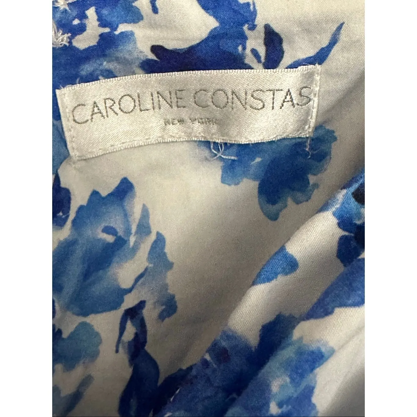Caroline Constas Floral Tops White Size L - Image 4