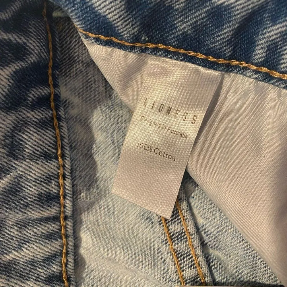 LIONESS  French Kiss Straight Leg Jean in Blue Denim NWT - Image 7