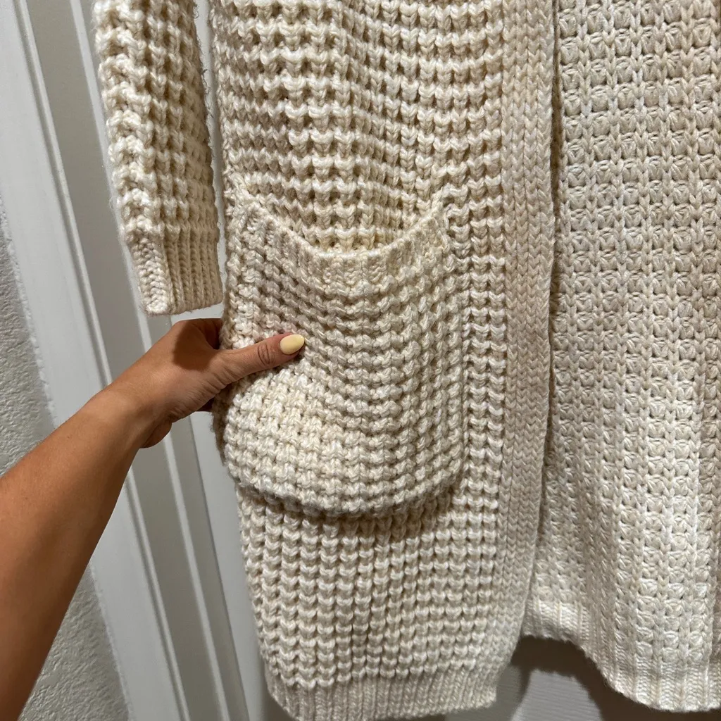 dRA Los Angeles Anthropologie Graham Chunky Knit Long Waffle Cardigan - Image 9
