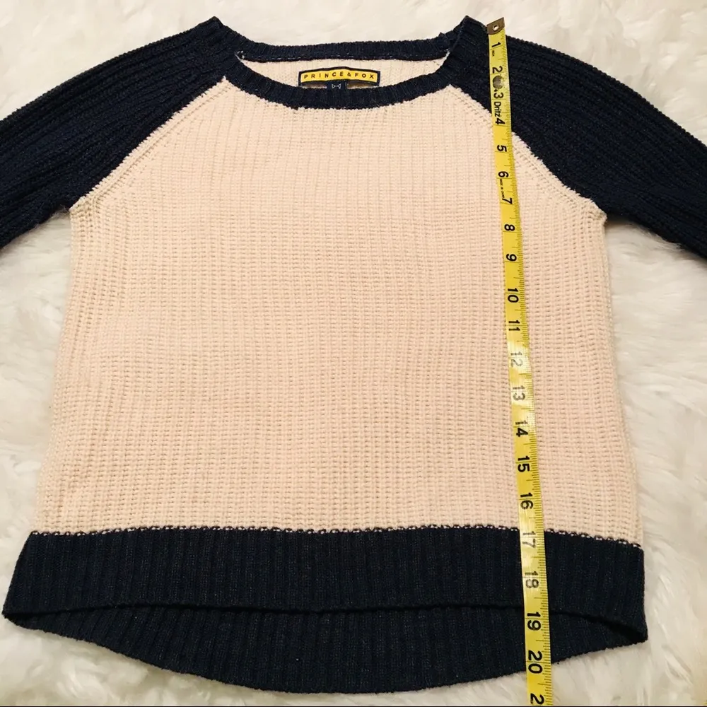 Prince & Fox crew neck color block long sleeve sweater XS - Image 6