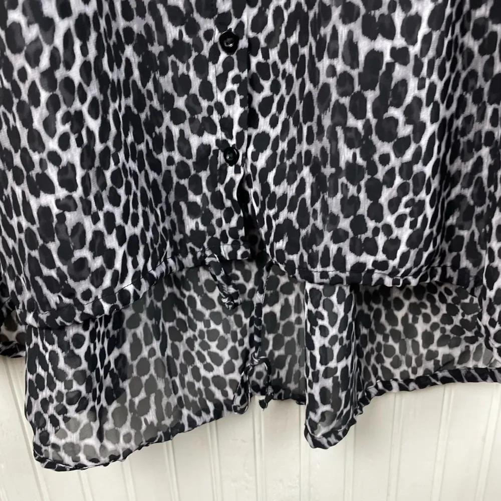 NEW Torrid Chiffon Kimono Shirt Cheetah Animal Print Women's Size 1X Button Down - Image 6