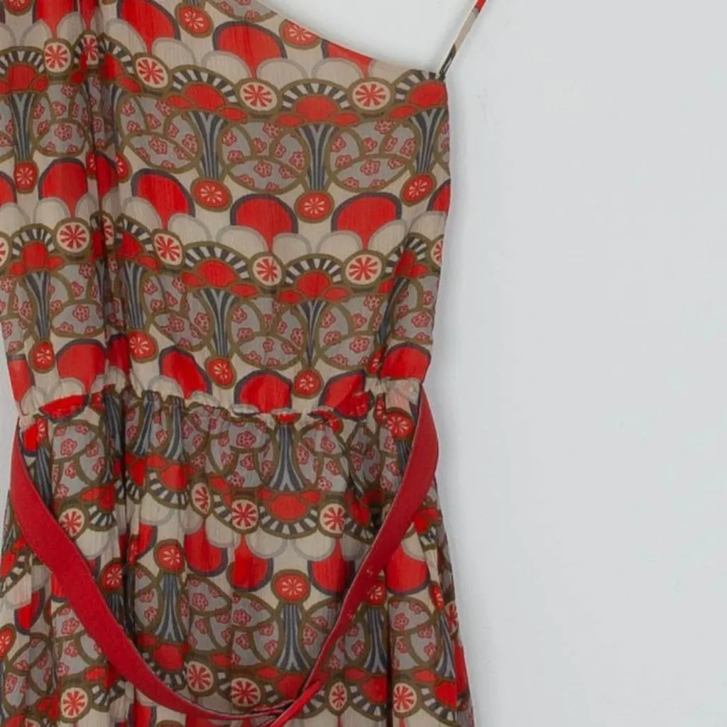 Alice + Olivia Womens Silk One Shoulder Geometric‎ Mini Dress Belt Summer Travel - Image 3