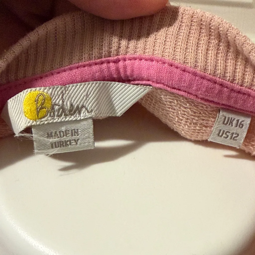 Boden Pink and Golf Leaf Cotton Sweatshirt, US size 12 - Image 2