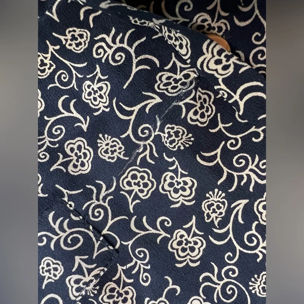 ANDREA MARE Womens Maxi Dress Sz M Black/Gold Floral 4 Pockets Black Size M - Image 7